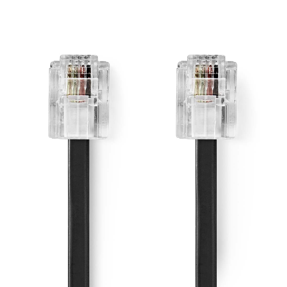 Nedis Câble Telecom RJ11 Mâle RJ11 Mâle 5.00 m Conception de câble: Plat Plaqué or Type de câble: RJ11 Noir Label