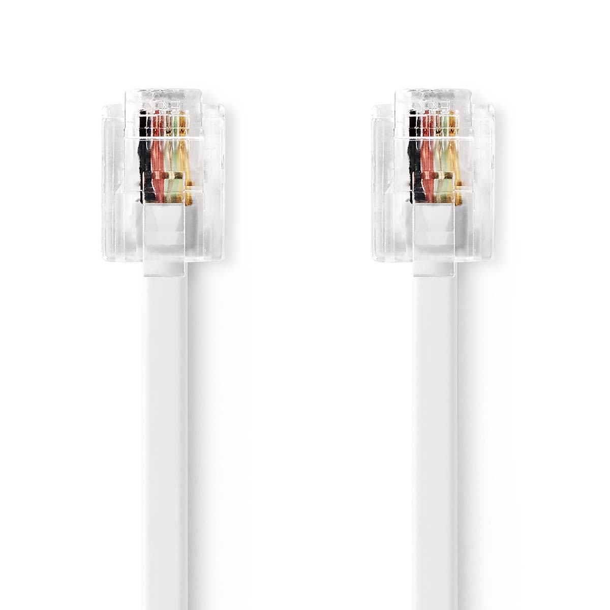 Nedis Câble Telecom RJ11 Mâle RJ11 Mâle 10.0 m Conception de câble: Plat Plaqué or Type de câble: RJ11 Blanc Label