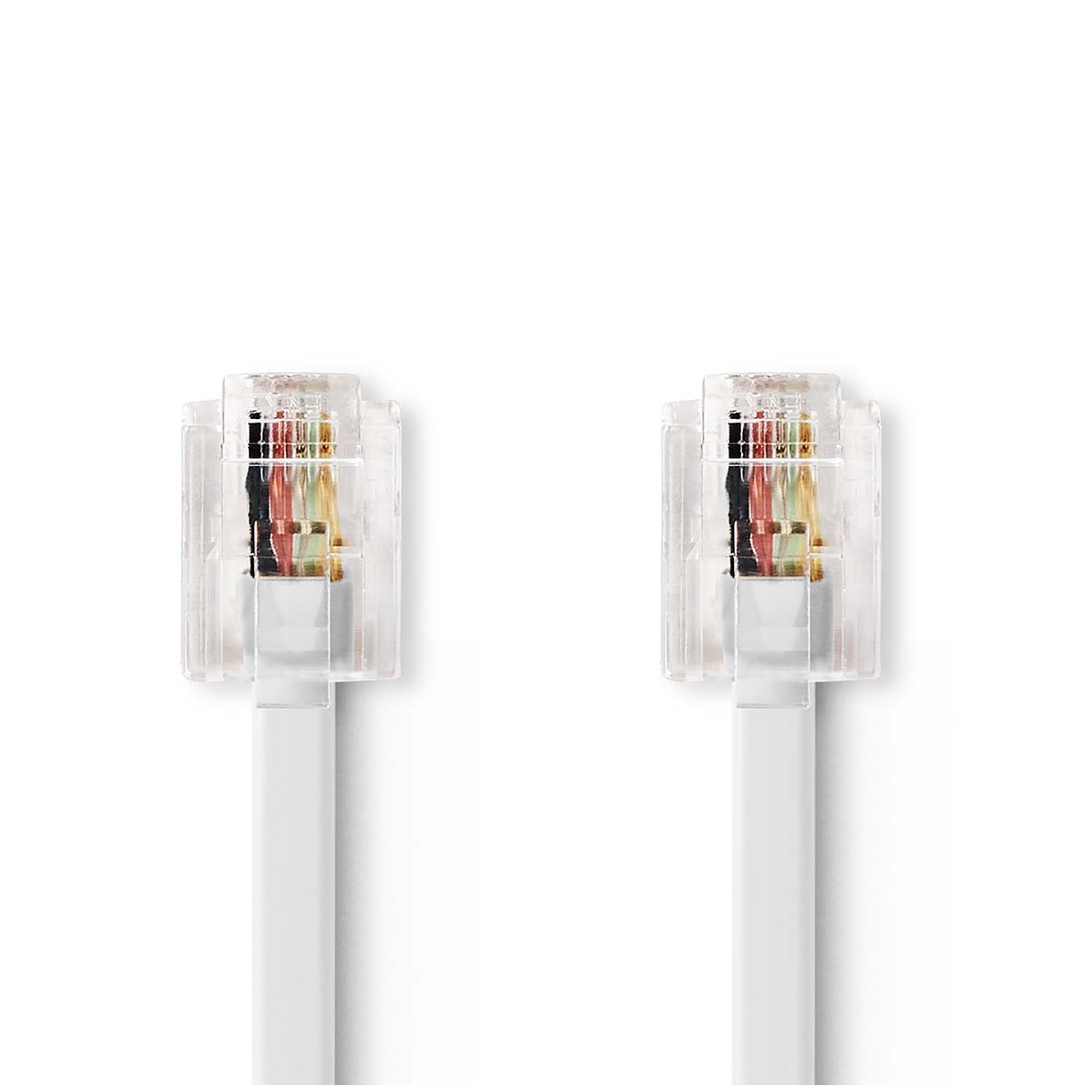 Nedis Câble Telecom RJ11 Mâle RJ11 Mâle 10.0 m Conception de câble: Plat Plaqué or Type de câble: RJ11 Blanc Boîte