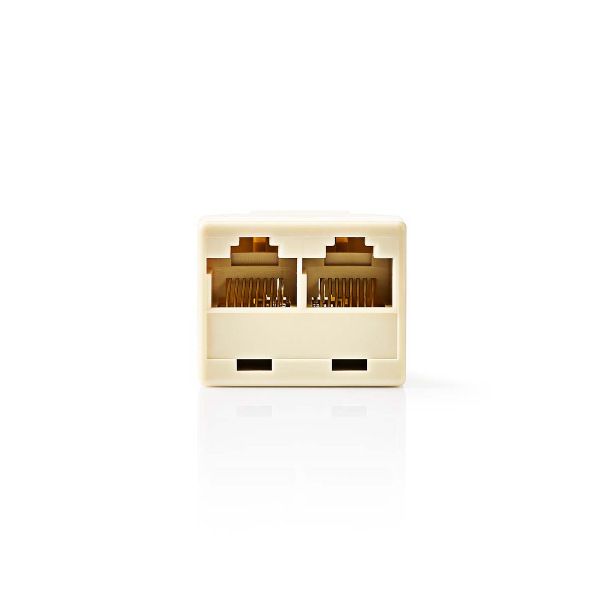 Nedis Séparateur de réseau Telecom RJ45 Femelle 2x RJ45 Female Plaqué or Ivoire PVC Boîte