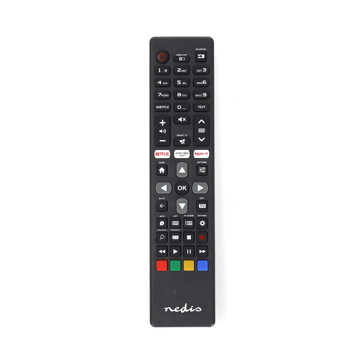 Nedis Télécommande de remplacement Convient à: Philips Préprogrammée 1 Appareil Amazon Prime / Bouton Netflix / Bouton Smart Hub / Rakuten TV Button Infrarouge Noir