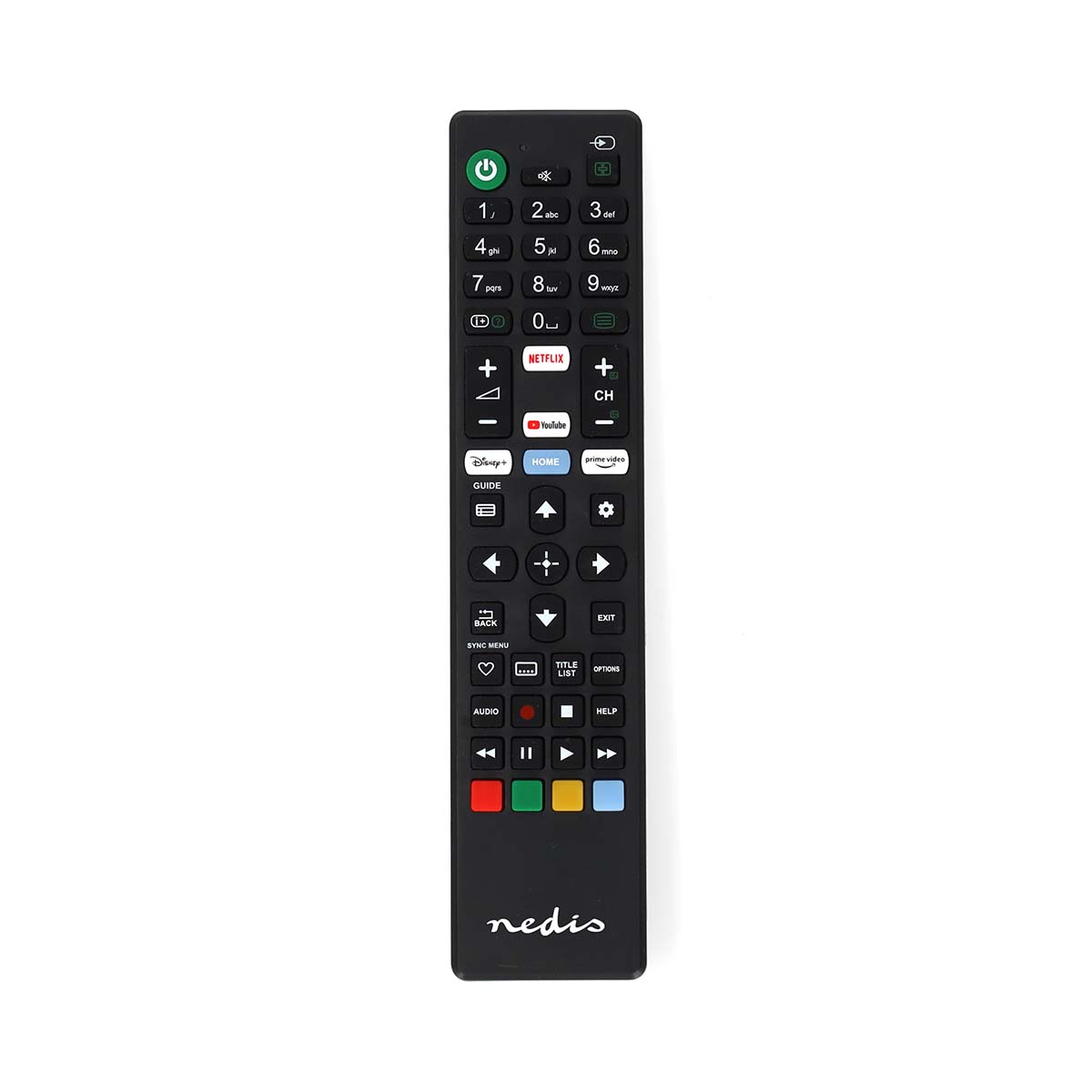 Nedis Télécommande de remplacement Convient à: Sony Fixe 1 Appareil Amazon Prime / Bouton Netflix / Bouton Youtube / Disney + Button Infrarouge Noir