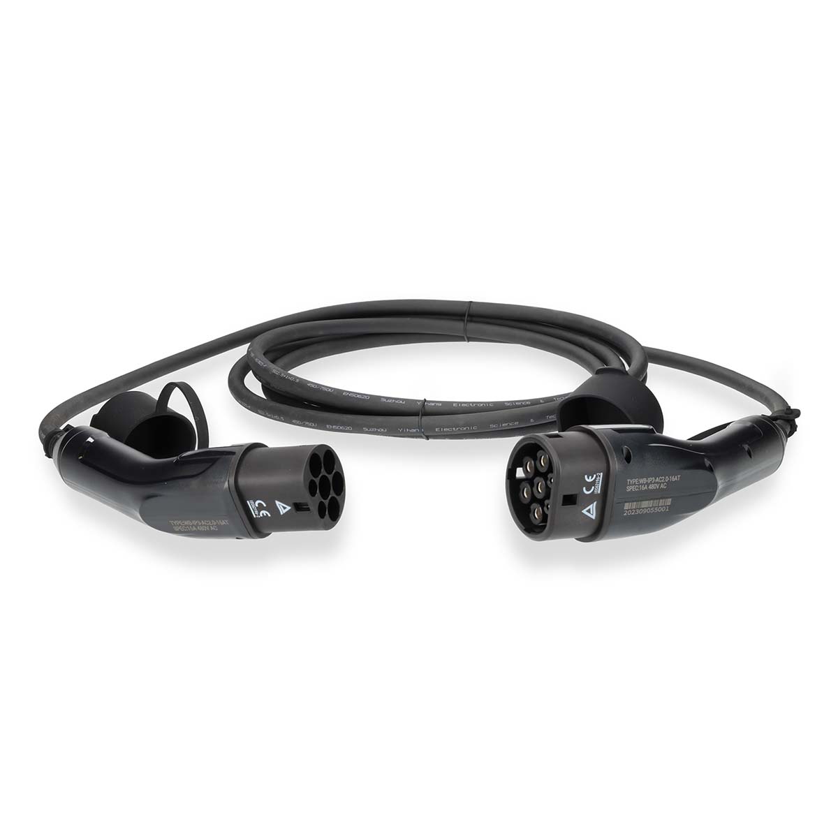 Nedis Câble pour véhicule électrique Cable Type 2 16 A 11000 W 3 phases 5.00 m Noir Boîte