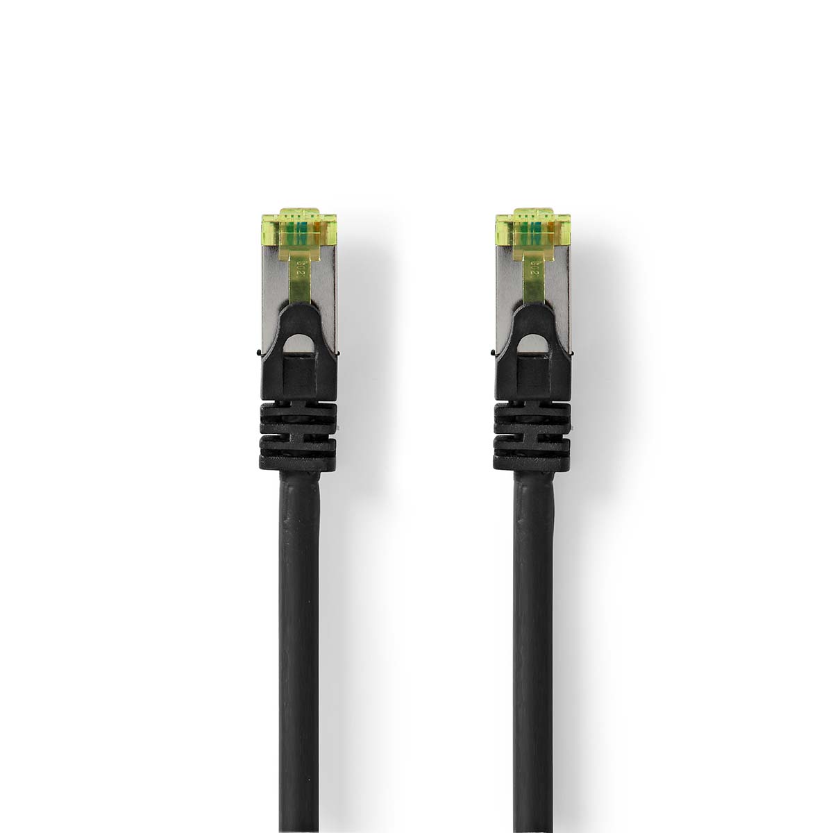 Nedis Nom : Câble réseau CAT7 S/FTP RJ45 Male RJ45 Male 15.0 m Snagless Rond LSZH Noir Label