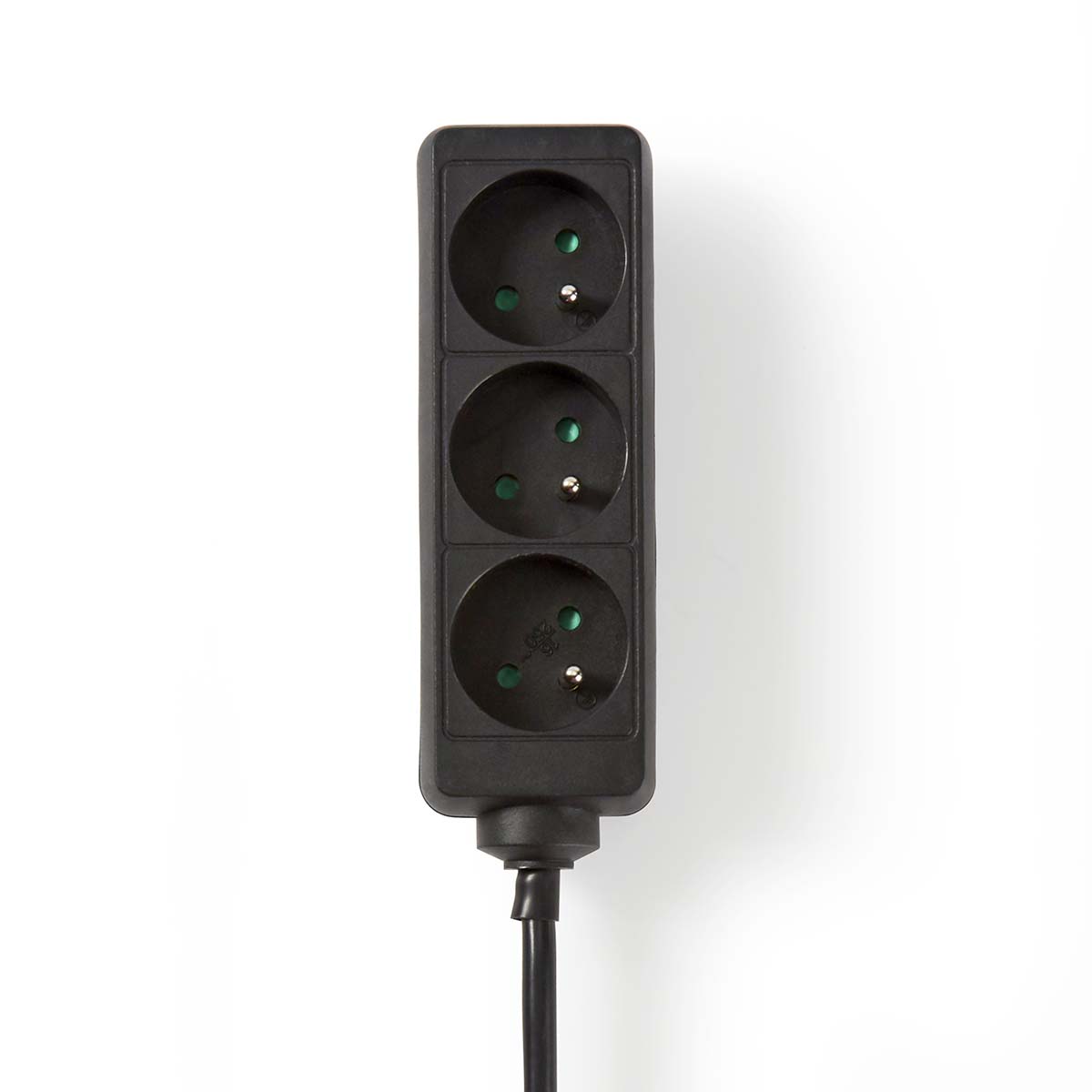 Nedis Prise d'extension France / Type E (CEE 7/6) 3 voies 5.00 m 3680 W 16 A Type de mise à la terre: Broche terre 230 V AC 50/60 Hz Angle de fiche femelle: 45 ° H05VV-F 3G1.5mm² Noir