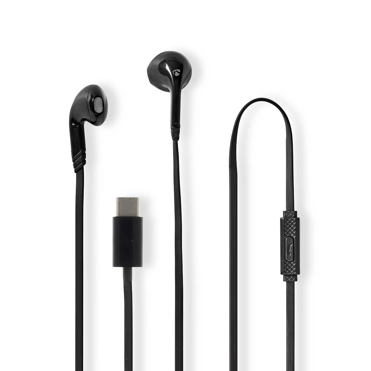 Nedis Écouteurs Filaires USB-C™ Longueur de corde: 1.20 m Microphone intégré Contrôle du Volume Noir