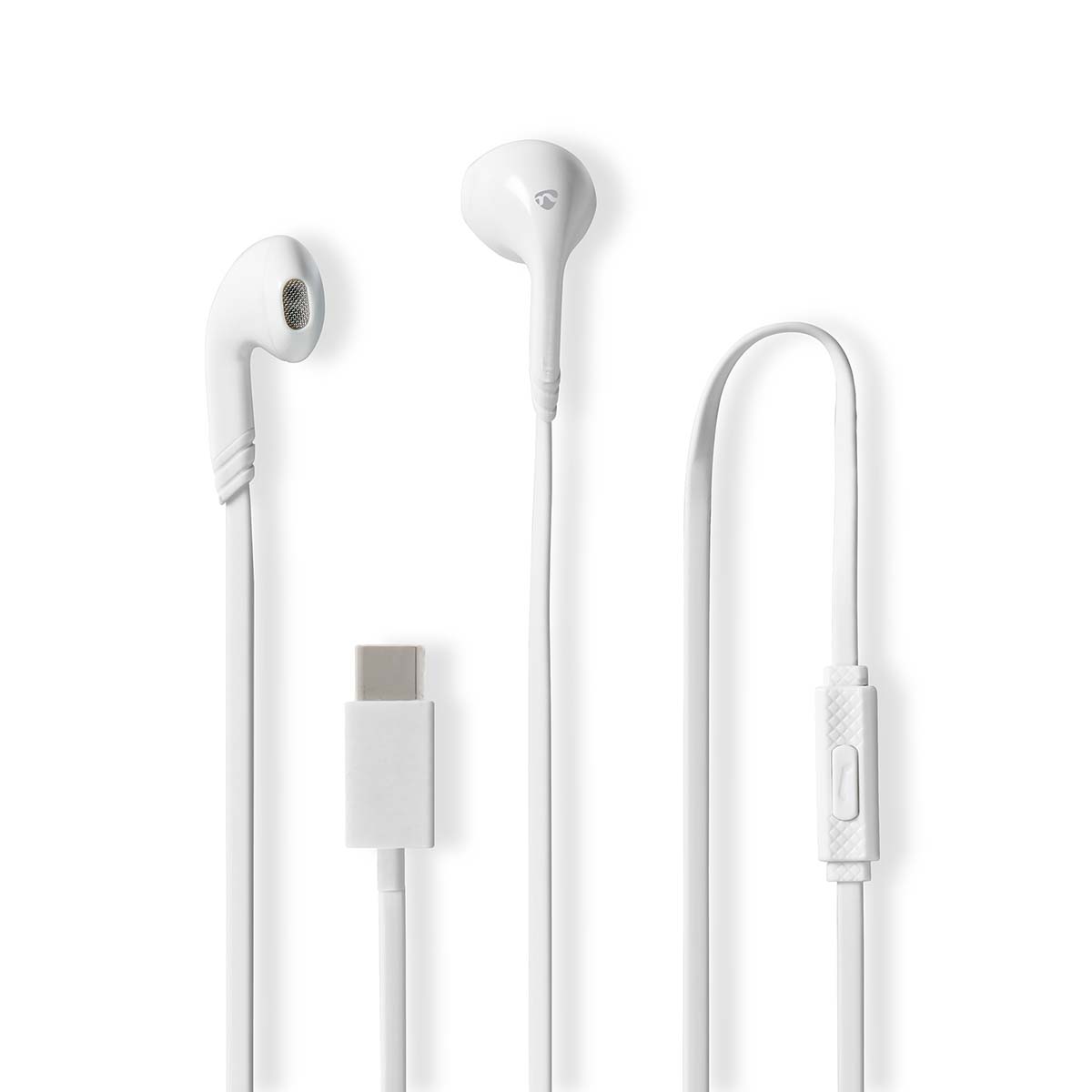 Nedis Écouteurs Filaires USB-C™ Longueur de corde: 1.20 m Microphone intégré Contrôle du Volume Blanc
