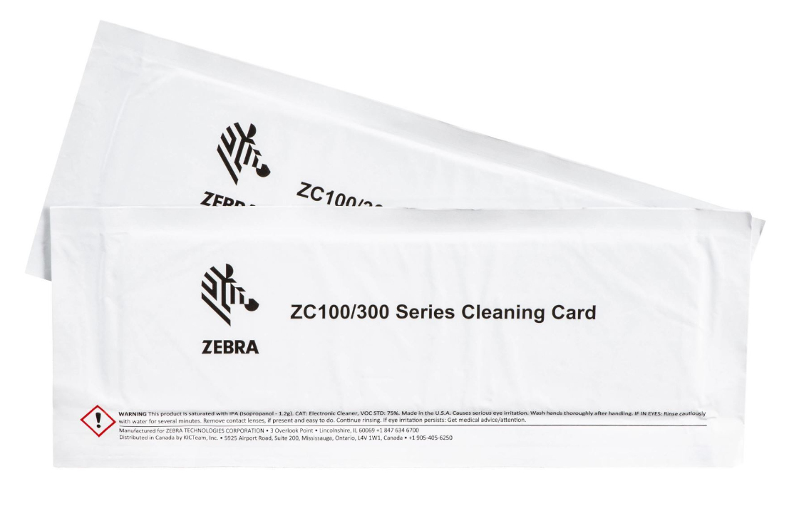 ZEBRA ZC100/ZC300 Druckerreinigungskarten 2er Pack