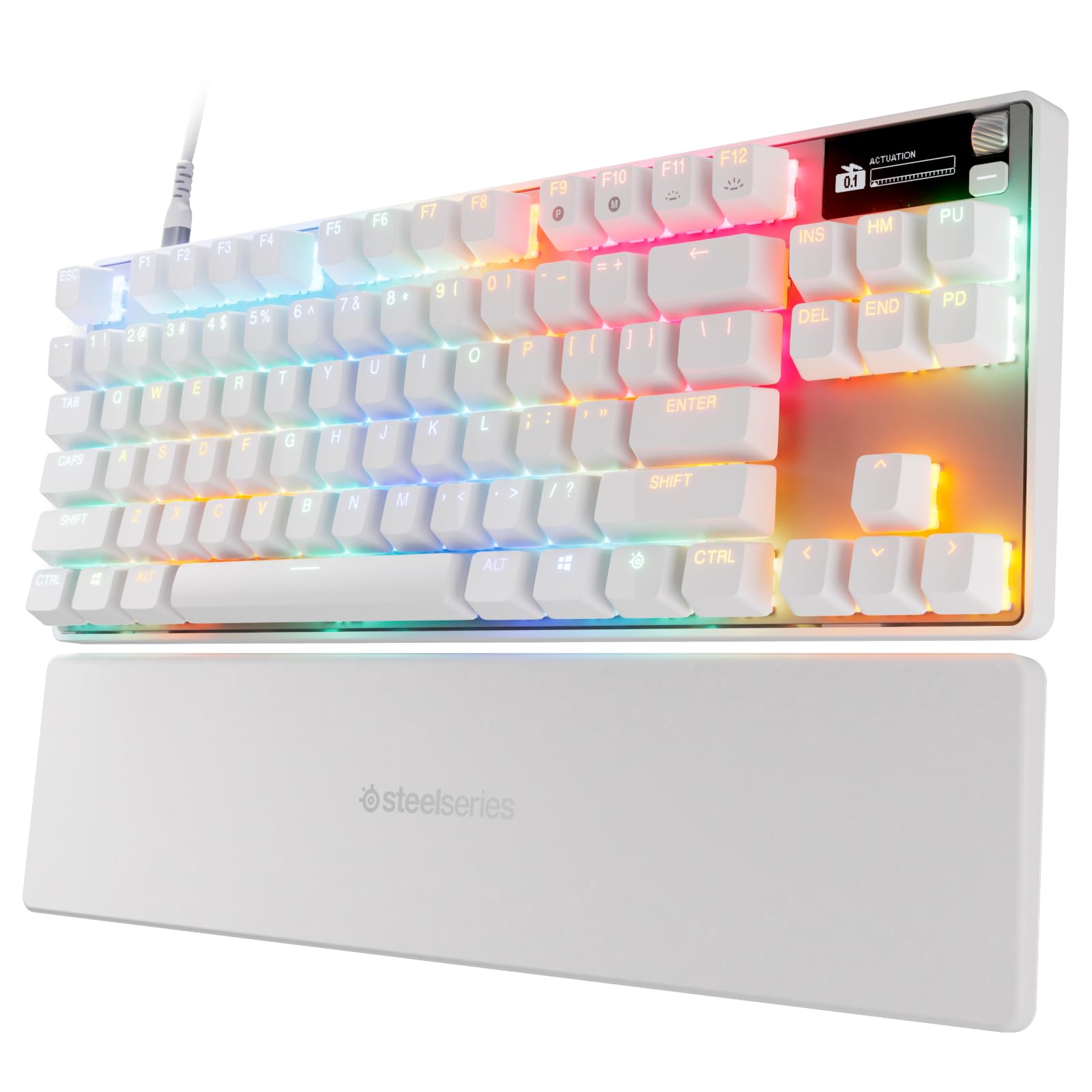 SteelSeries Clavier mécanique APEX PRO TKL GEN 3 QWERTY US rétroéclairé RGB blanc
