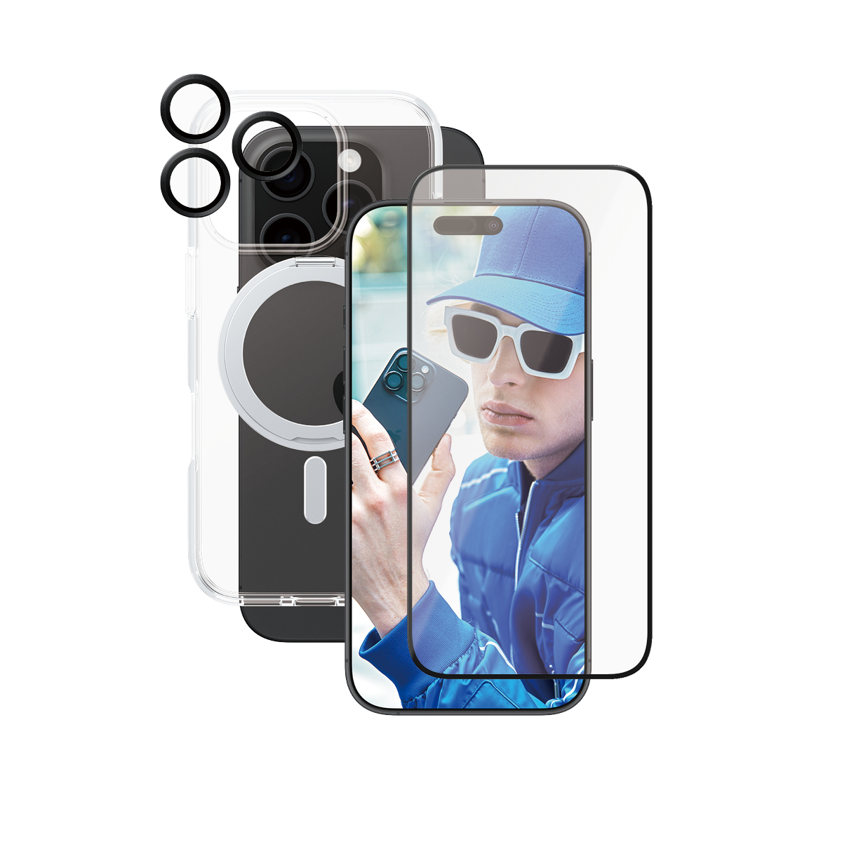 PanzerGlass Protection d'Écran en Céramique 3-en-1 pour iPhone 16