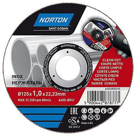 Norton Disque de coupe métal/inox 125x1x22,2 mm