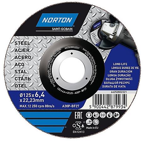 Norton Disque de meulage métal 125x6x22,2 mm