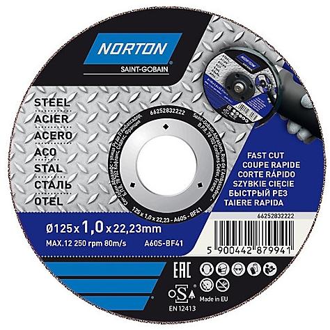 Norton Disque de coupe métal 125x1x22,2 mm