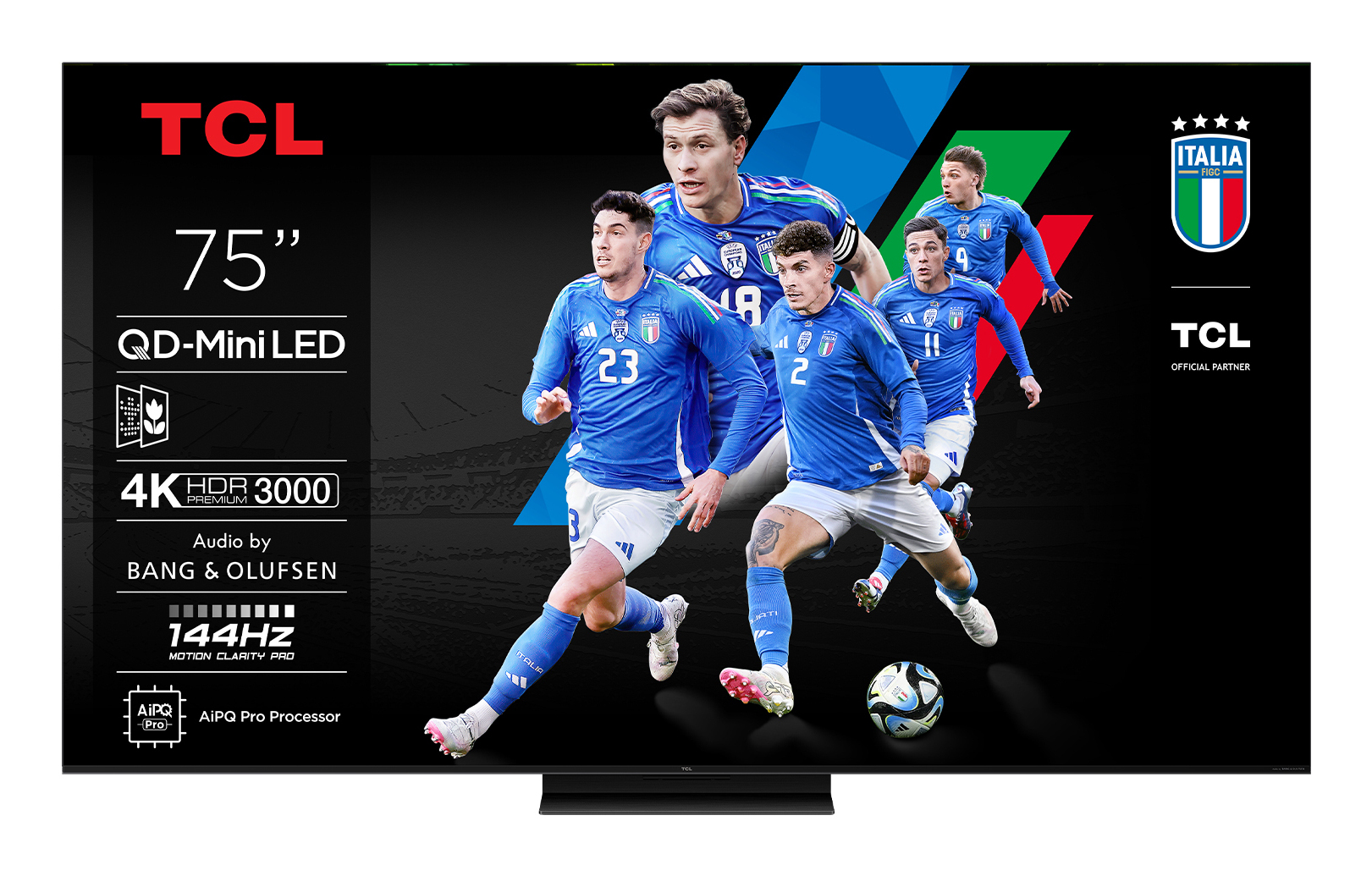 TCL 4K QD-Mini Pro 144Hz 75C79K 191 cm avec GOOGLE et système sonore Bang & Olufsen