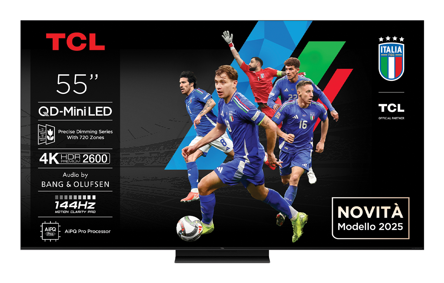 TCL 4K QD-Mini LED Pro144Hz 55C79K 140 cm avec GOOGLE TV et systeme sonore Bang & Olufsen 2025
