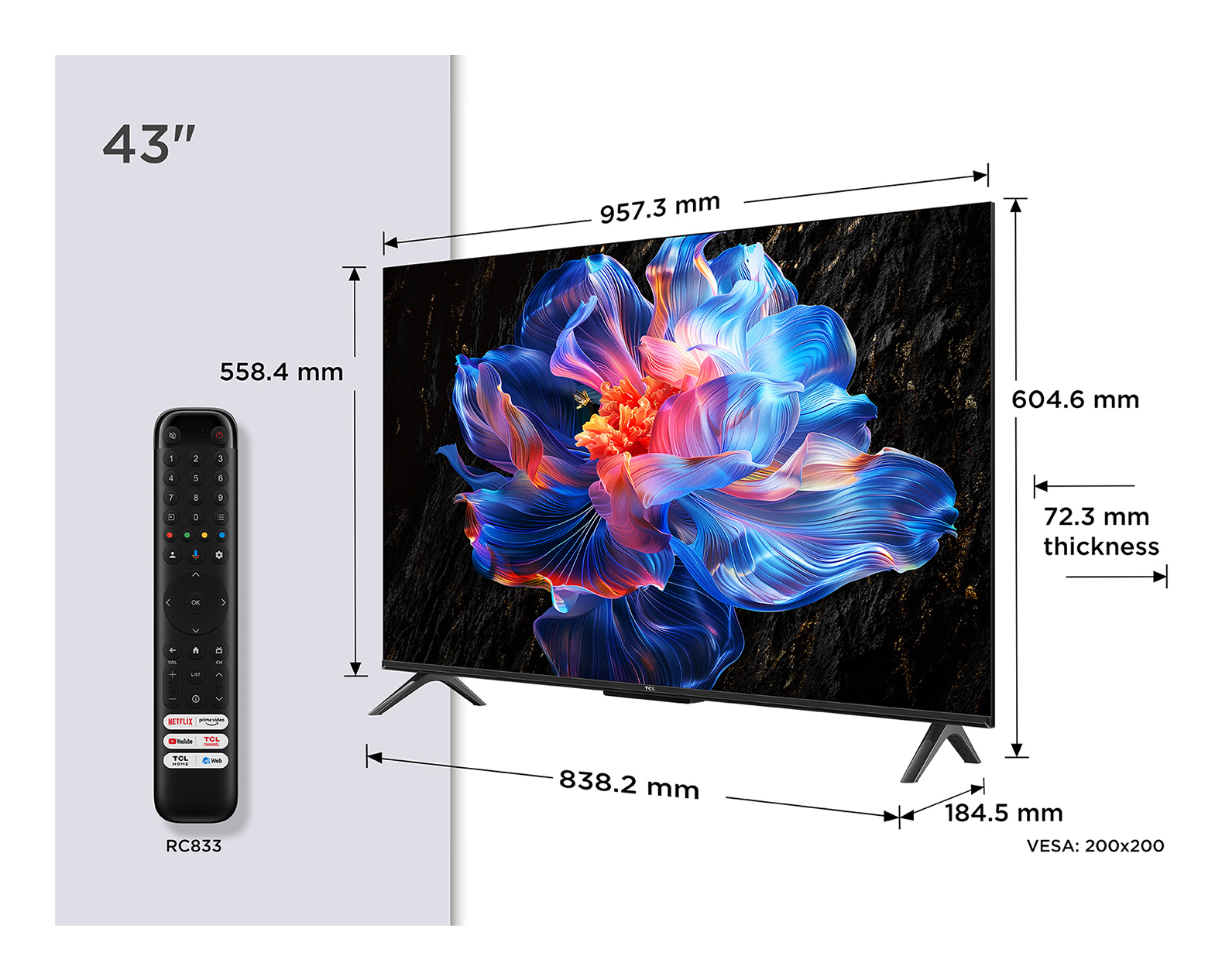 TCL 4K HDR 43P69K 109 cm GOOGLE 2025