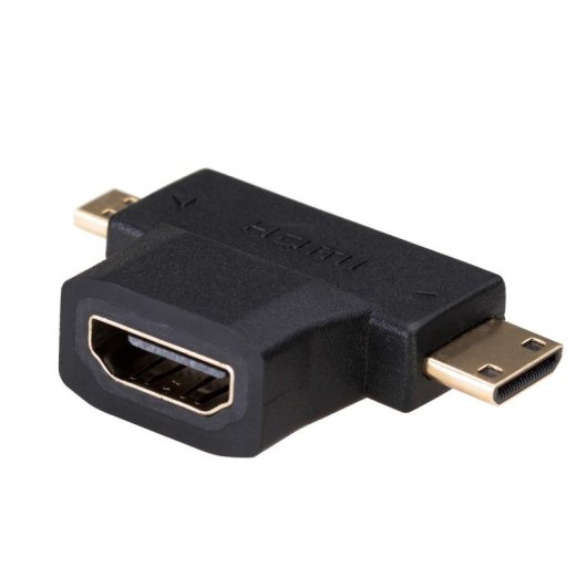 Akyga Adaptateur HDMI AK-AD-23 miniHDMI microHDMI Noir Polyvalent