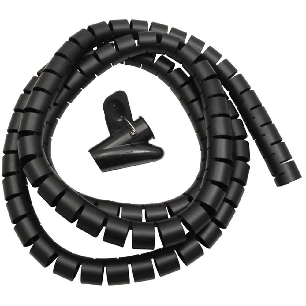 Maclean Energy Gaîne Organisateur de câbles Maclean 2m x 25mm avec outil de pose (Noir)
