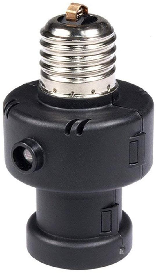 Maclean Energy Douille de lampe E27 avec capteur de lumière (Noir)