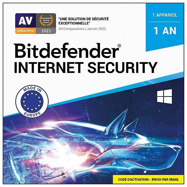 BITDEFENDER Modèle du produit : logiciel antivirus et optimisation internet security 1 an