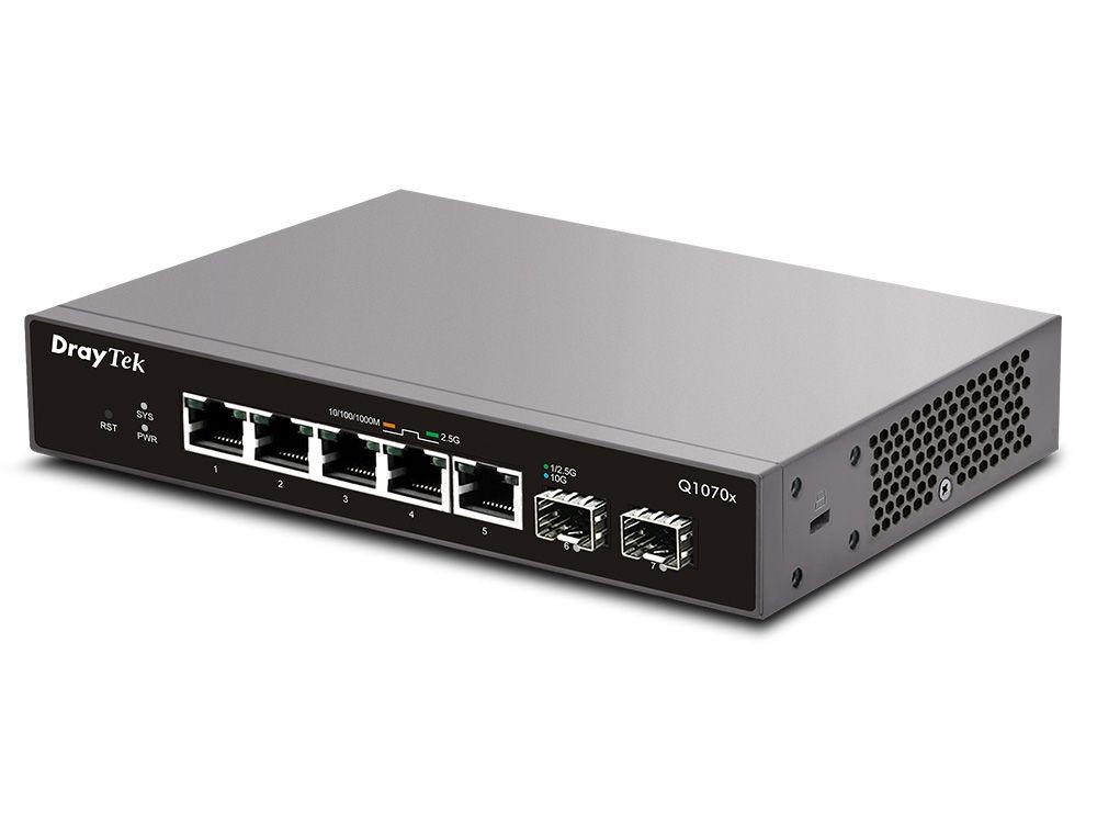 DrayTek Switch PoE   DrayTek VigorSwitch PQ-1070x  2*SFP+/ 5*2,5GBE retail