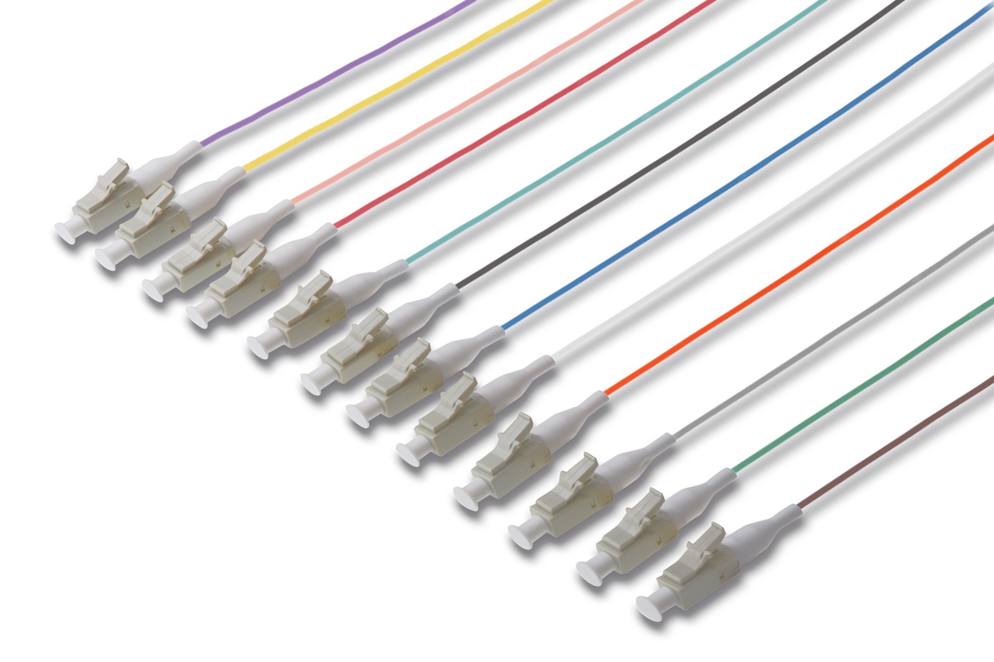 ekivalan Lot de pigtails OM2 50/125 LC-UPC 900µm 12 couleurs 2m