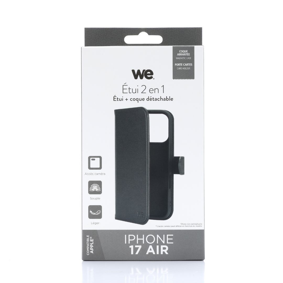 WE Etui folio MAGNETIQUE APPLE IPHONE 17 AIR Noir