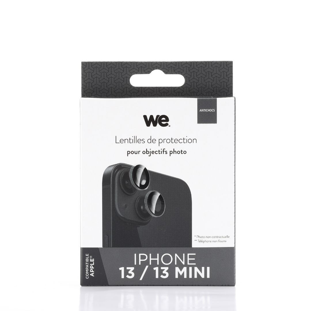WE Protection d'objectifs appareil photo iPhone 13/13 MINI transparent/noir