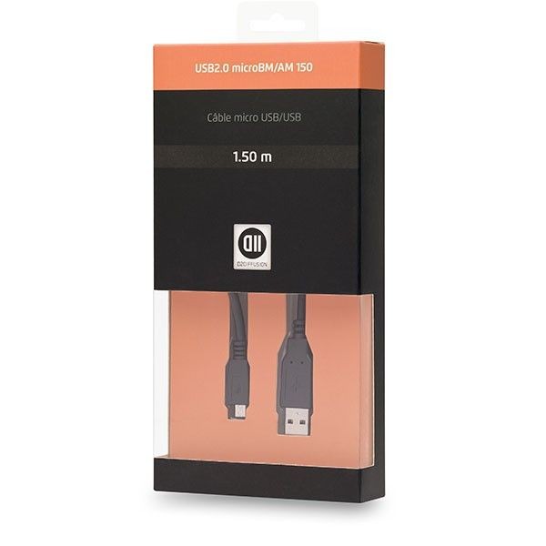 D2 Diffusion C ble USB 2.0 A m le / B micro m le 1m50
