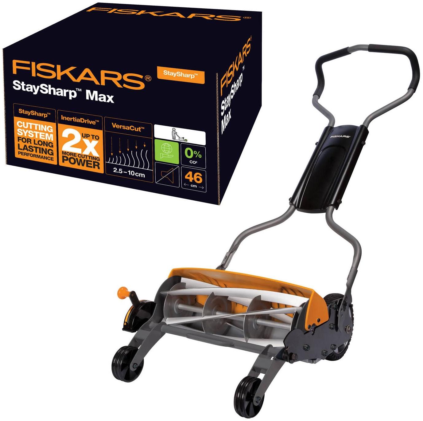 Fiskars Tondeuse à gazon manuelle StaySharp efficace et dura