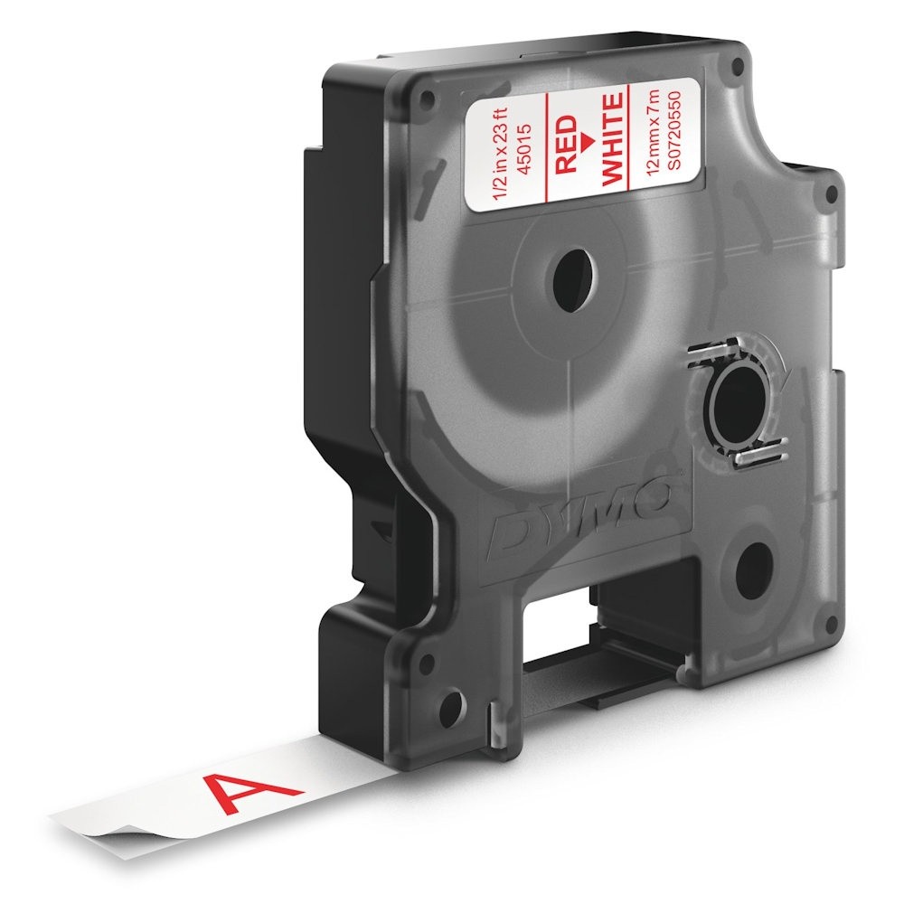 MediaRange Schriftbandka. Komp. Dymo 12mmx7m rot/ weiß