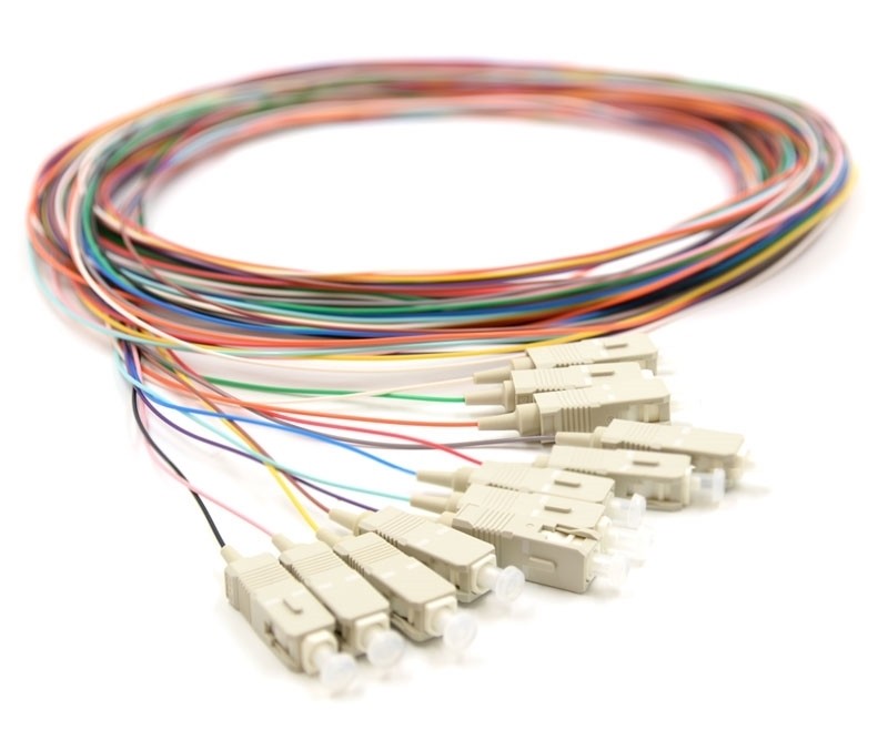 ekivalan Lot de pigtails OM2 50/125 SC-UPC 900µm 12 couleurs 2m