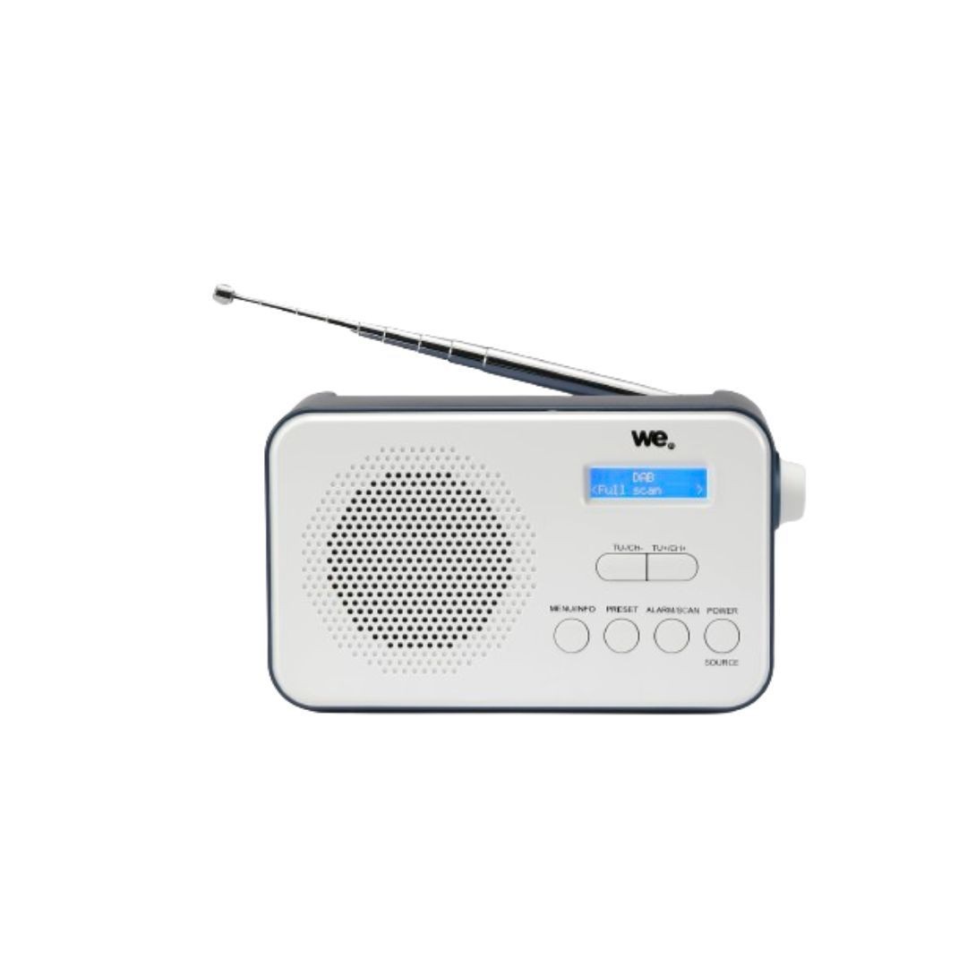 WE Radio portable DAB+/DAB/FM, double alarme, écran LCD, batterie rechargeable de 2