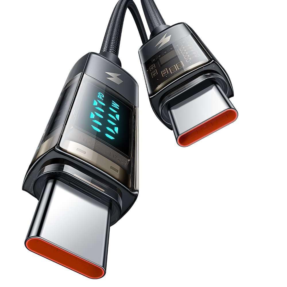 Mcdodo Câble Digital Display USB-C avec écran 1,2m M/M 100W (Transparent/Noir)