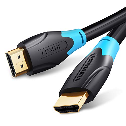 Vention Câble HDMI AACBK 2.0 4K 8 m noir plaqué or UHD HDR