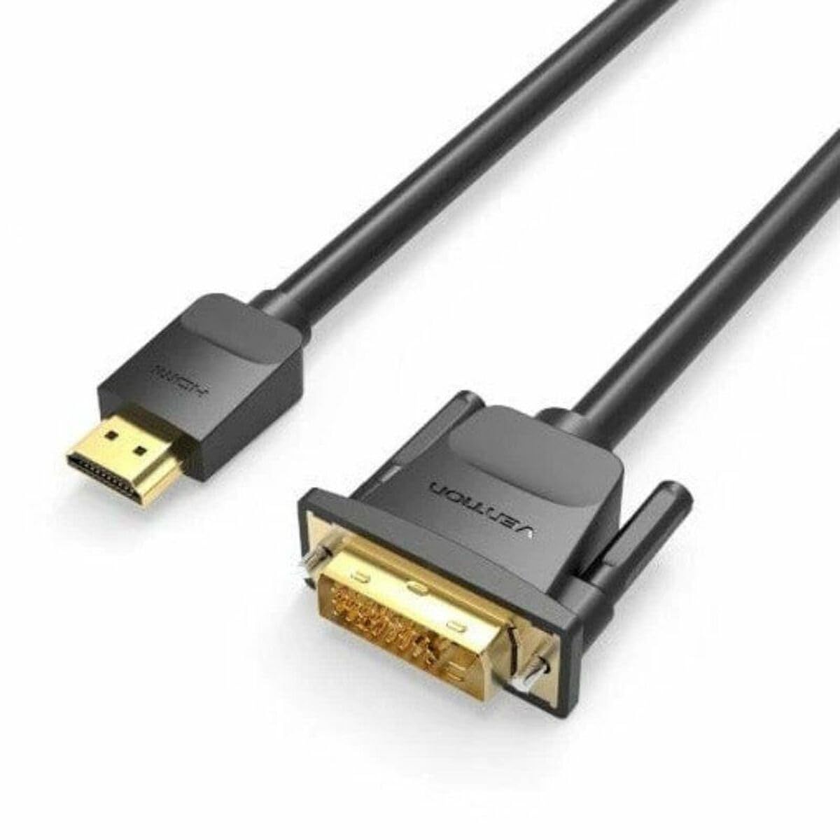 Vention Câble convertisseur DVI-D vers HDMI ABFBG 1,5 m, plaqué or, blindé, noir