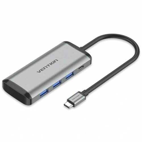 Vention Docking TGRHB HUB USB-C 6 en 1 3xUSB/1xLecteur Cartes/1xUSB-C PD Gris