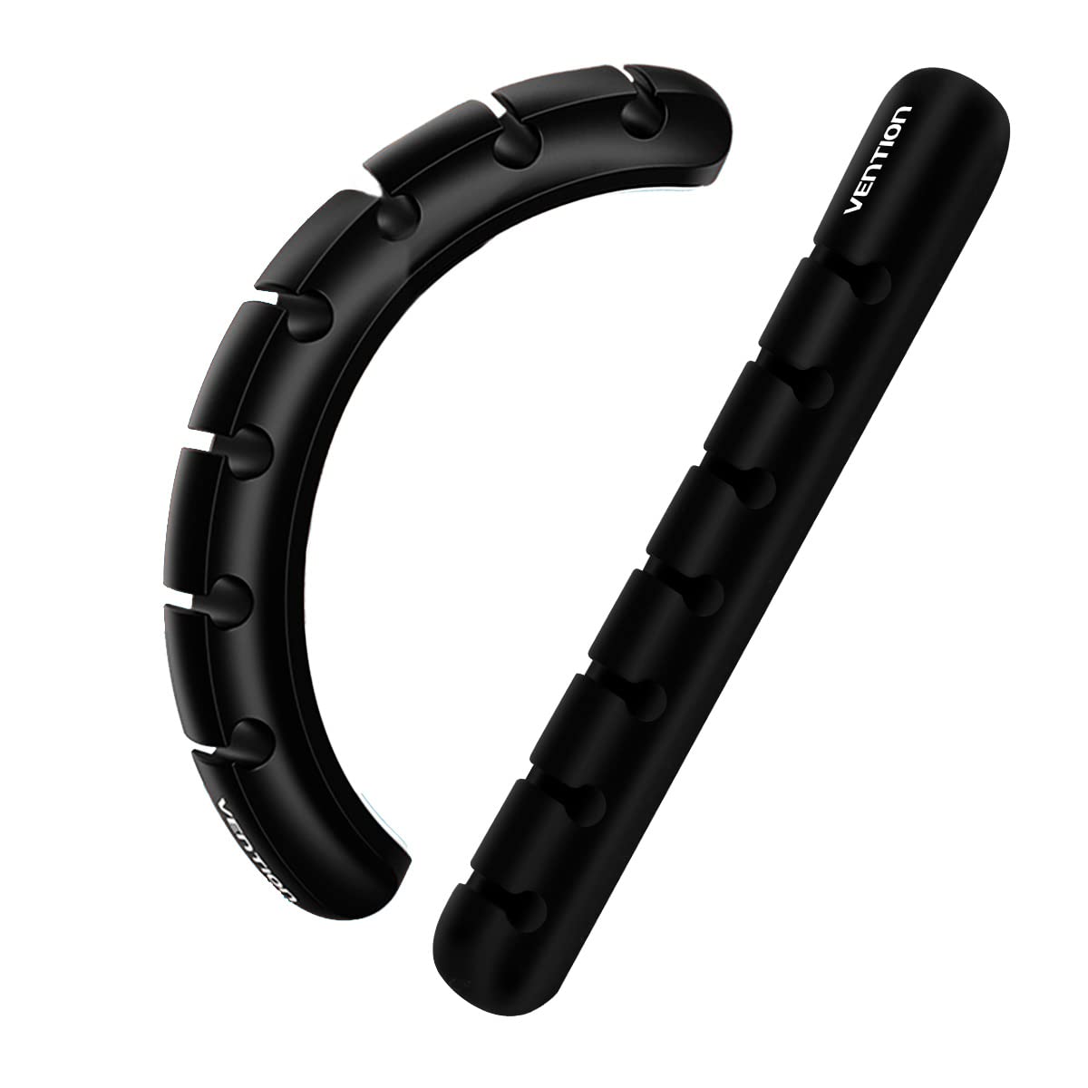 Vention Organiseur de câbles KBSB0-2, lot de 2, silicone noir, 7 ports
