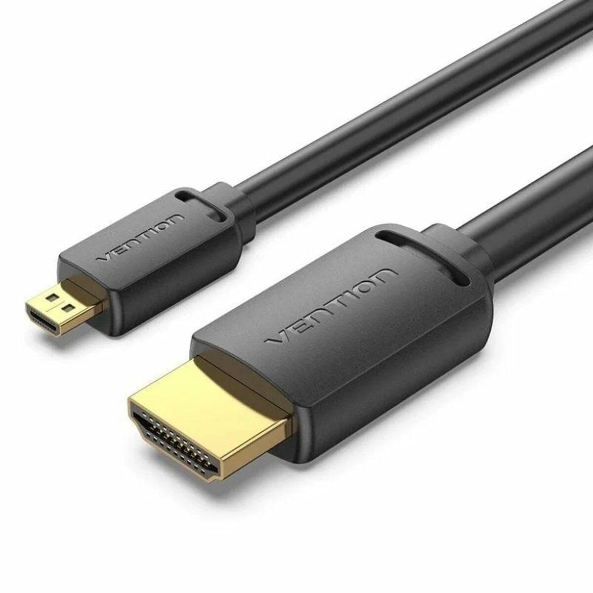 Vention Câble HDMI AGIBI Micro HDMI 3m 4K60Hz connecteurs or PVC noir