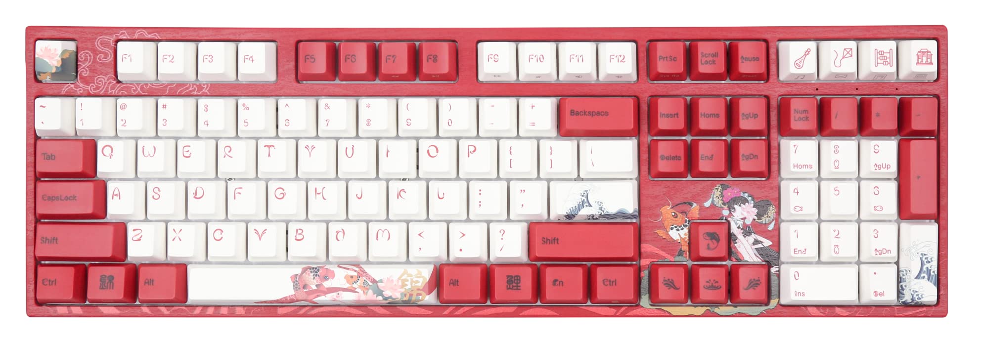 Varmilo VEA108 Koi Gaming Tastatur, MX-Brown, weiße LED