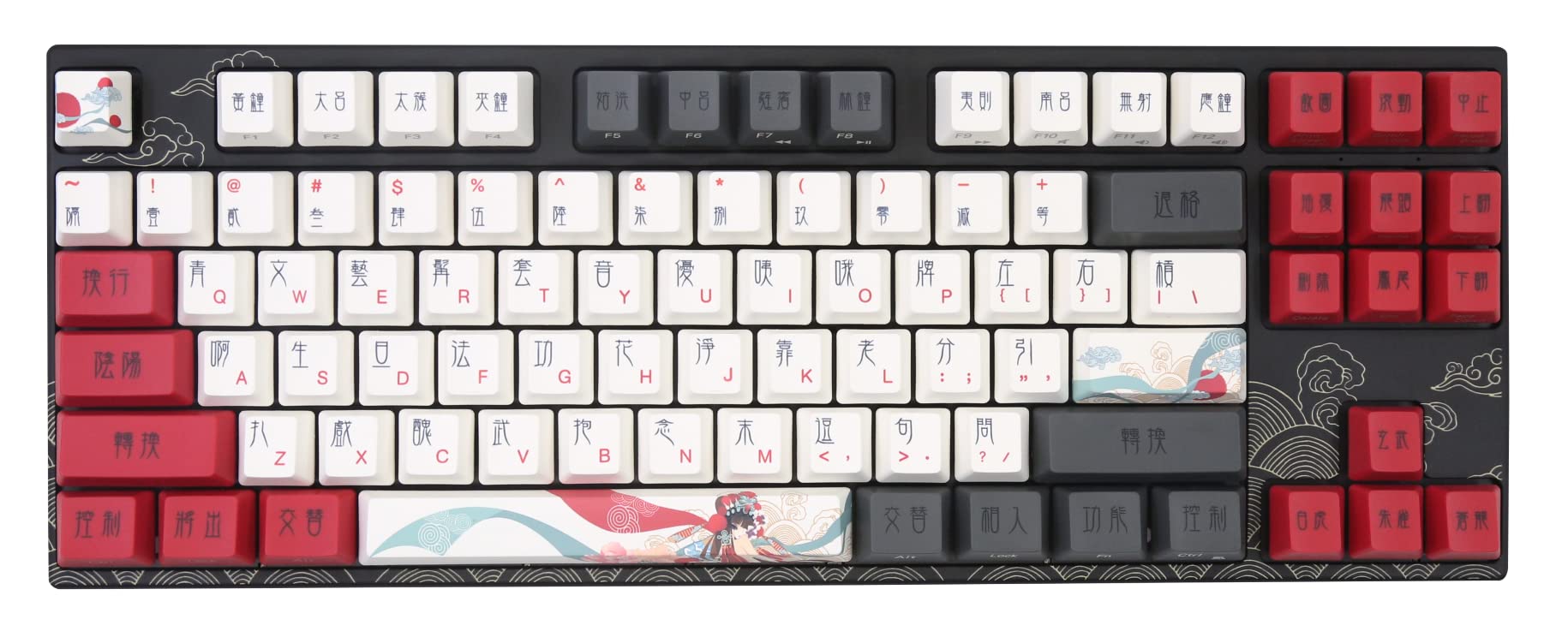 Varmilo VEA87 Beijing Opera TKL Gaming Tastatur, MX-Brown, weiße LED