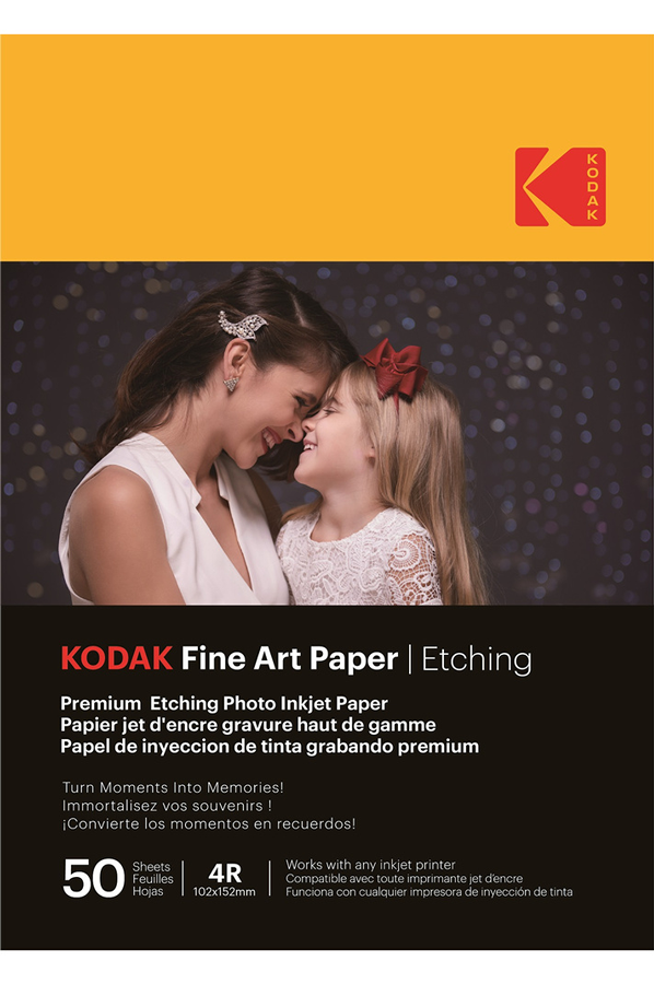 KODAK Fine Art -Papier jet d'encre gravure haut de gamme / 210 gr 10 x 15 cm / 50 feuilles