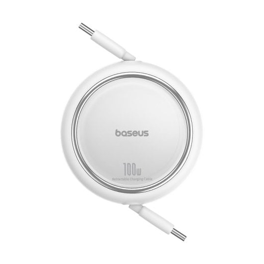Baseus Câble de charge rapide rétractable USB-C vers USB-C 100 W  Free2Draw 1 m blanc