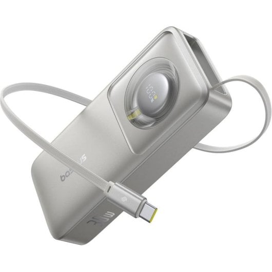 Baseus Batterie Externe Free2Pull 10000mAh 30W Câble USB-C Rétractable Gris