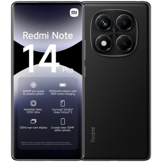 Xiaomi Redmi Note 14 Pro 4G 12/512 Go Noir Minuit Débloqué