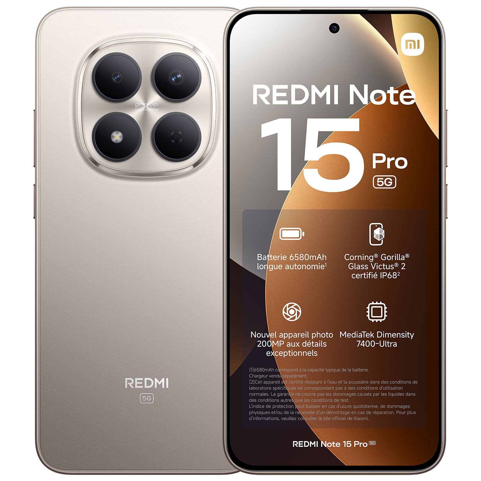 Xiaomi Redmi Note 15 Pro 5G Gris Titane (8 Go / 256 Go)