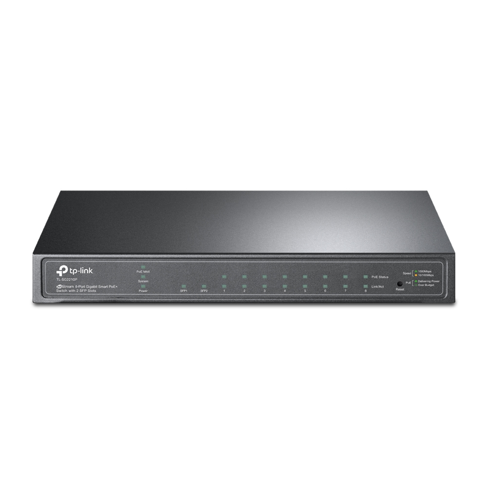 TPLINK Tp-link SG2210P Switch SDN Niv.2 8 ports Gigabit PoE+ & 2 SFP 58W