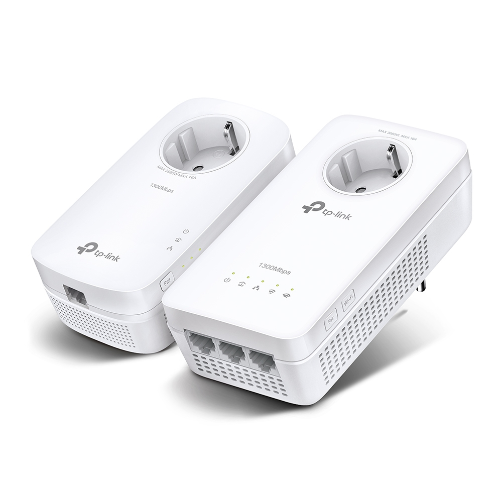 TPLINK AV1300 Passthrough Powerline Wi-Fi KIT Qualcomm AC1200 Wi-Fi 867Mbps at 5GHz + 300Mbps at 2.4GHz