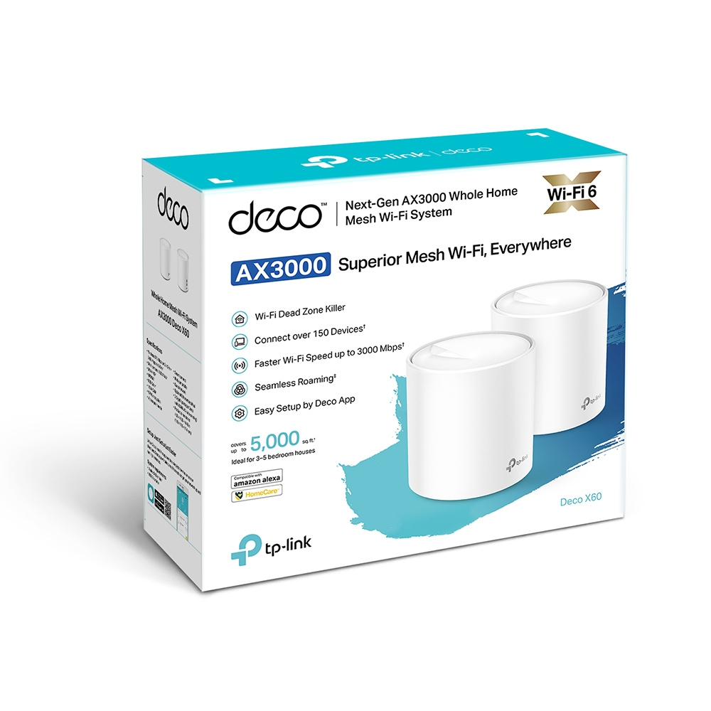 TPLINK Deco X60 AX3000 WiFi 6 Mesh 2-pc
