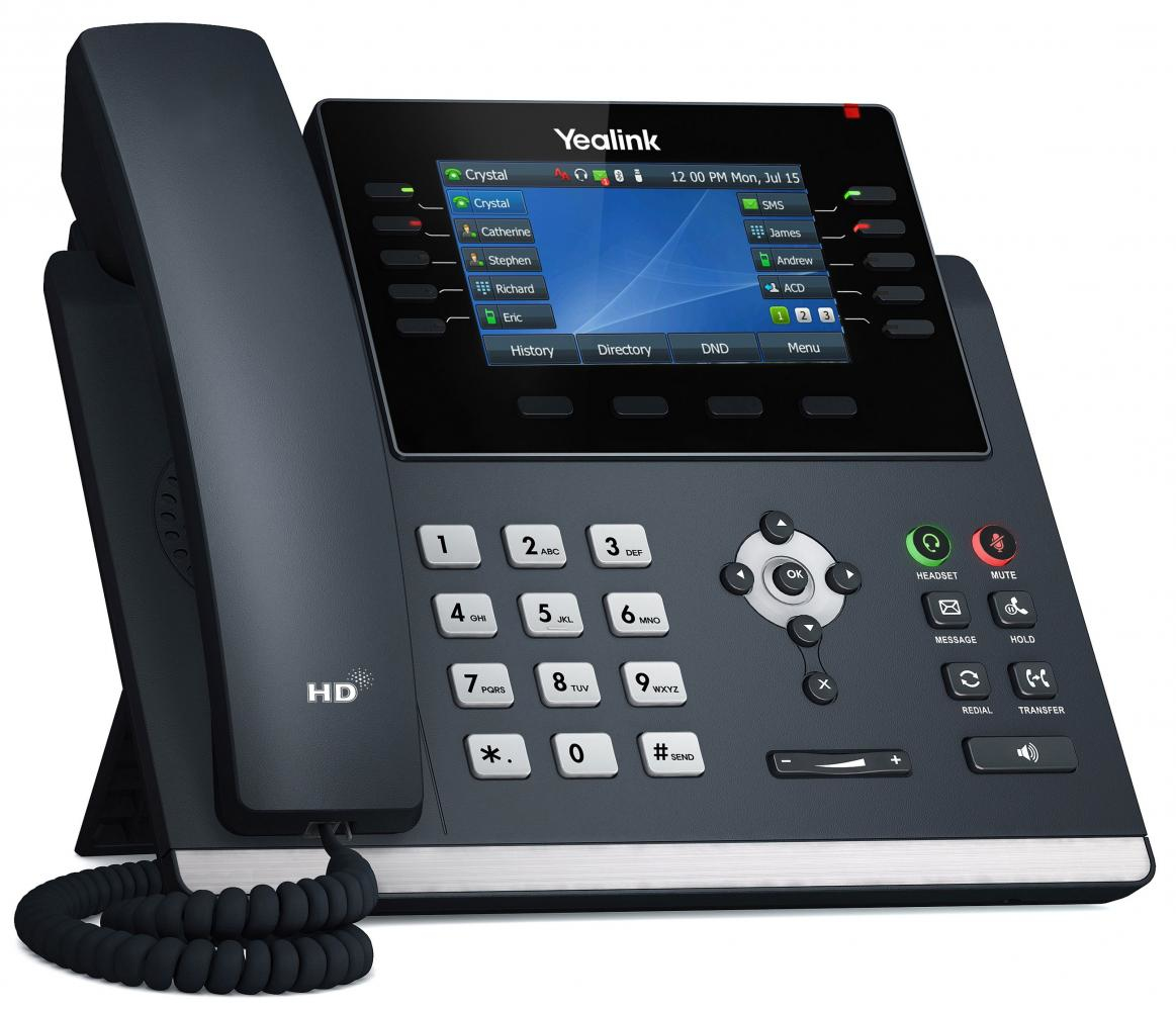 Yealink Téléphone VoIP PoE  SIP-T46U 16 comptes
